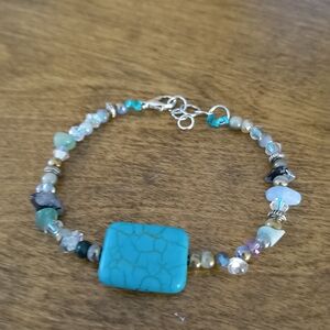 Holiday Gifting Turquoise Beaded Bracelet With Handpicked Beads 925